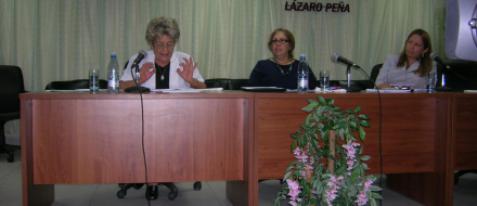 La Dra.Gisela Alonso, miembro del Panel de Alto Nivel y Presidenta de la Agencia de Medio Ambiente, la MSc Soraya Alvarez, Directora General de la ACNU y la Lic. Alina Revilla, Directora interina de la Dirección de organismos internacionales del MINCEX 